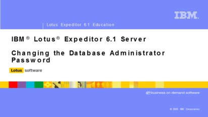 How To Change The Database Administrator Password Ibm Mediacenter