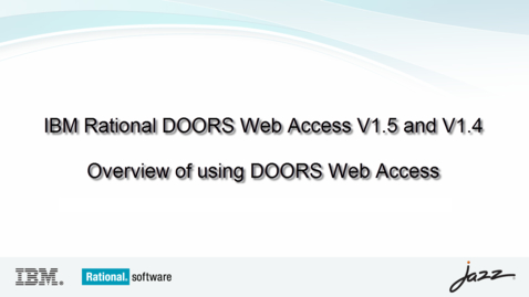 Thumbnail for entry Overview of using DOORS Web Access