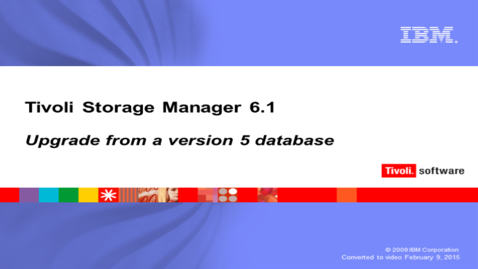 Thumbnail for entry Upgrade from a version 5 database