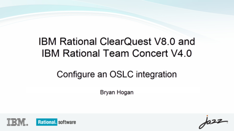 Thumbnail for entry Configure an OSLC integration between Rational ClearQuest and Rational Team Concert