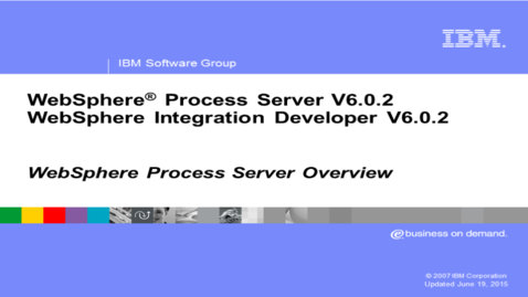 Thumbnail for WebSphere Process Server overview