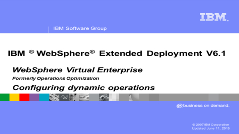 Thumbnail for Configuring dynamic operations