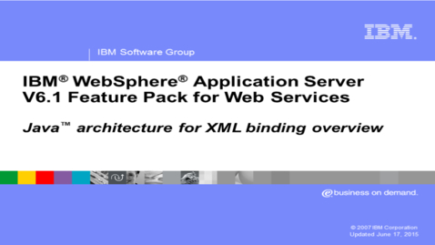Thumbnail for JAXB overview
