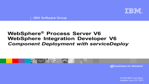 Thumbnail for Component deployment with serviceDeploy