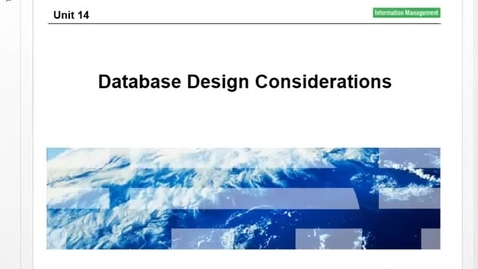 Thumbnail for entry CM22 IMS Physical Organization of Databases Unit 14 (Database Design Considerations)