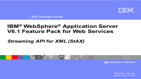 Thumbnail for Streaming API for XML
