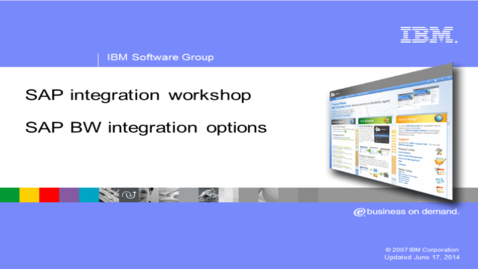 Thumbnail for SAP Business Warehouse and integration options