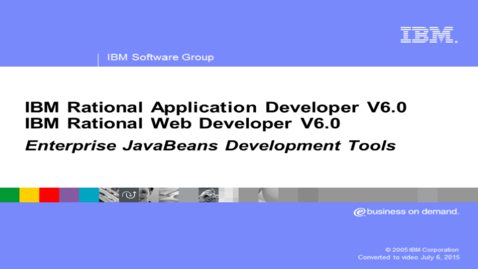 Thumbnail for EJB development tools