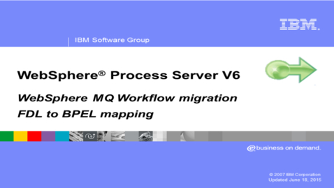 Thumbnail for WebSphere MQ Workflow FDL to BPEL