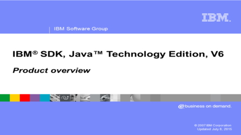 Thumbnail for entry Overview of the IBM SDK, Java Technology Edition, Version 6