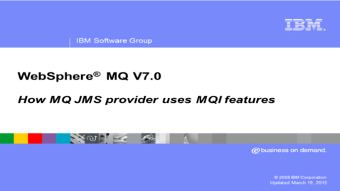 Thumbnail for entry How MQ JMS provider uses MQ API