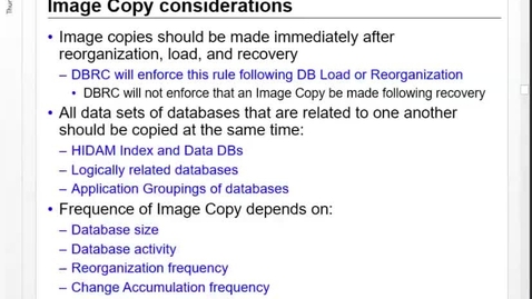 Thumbnail for CM22 IMS Physical Organization of Databases Unit 13 Part 2 (Database Recovery)