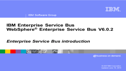 Thumbnail for entry Enterprise Service Bus introduction