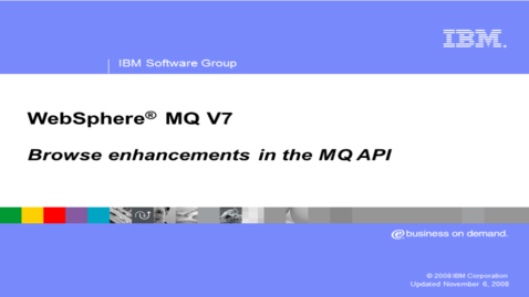 Thumbnail for entry Browse enhancements in the MQ API