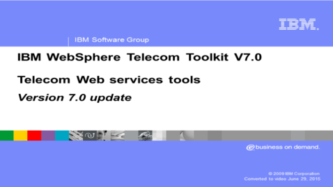 Thumbnail for Telecom Web services feature update
