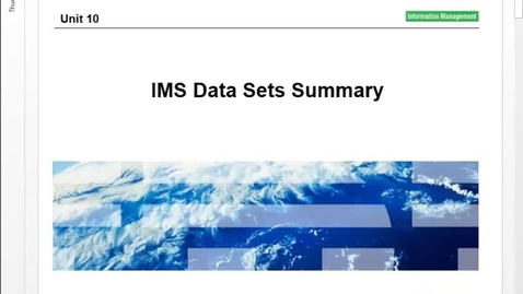 Thumbnail for entry CM22 IMS Physical Organization of Databases Unit 10 (IMS Data Sets Summary)