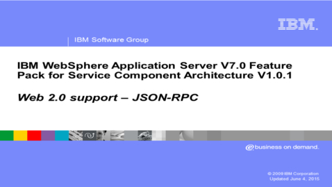 Thumbnail for Web 2.0 support - JSON-RPC