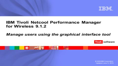 Thumbnail for entry Manage users using the graphical interface tool