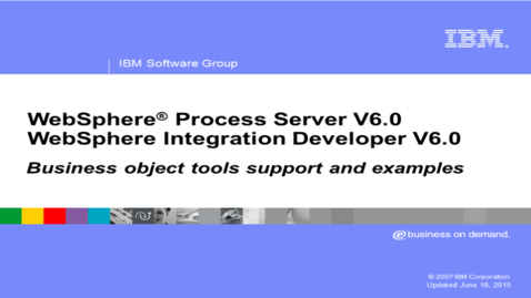 Thumbnail for Business object tools support and examples