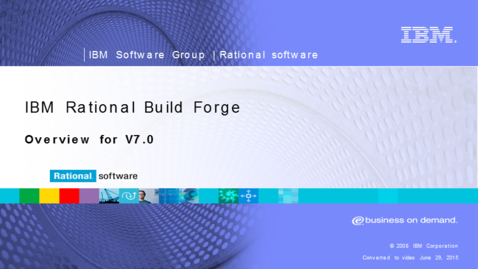 Thumbnail for entry Getting started with Build Forge V7.01