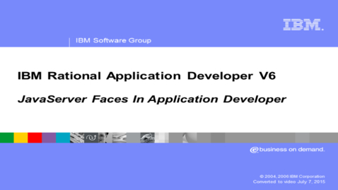 Thumbnail for JavaServer Faces tools overview
