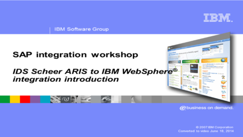 Thumbnail for entry Aris Modeler in Websphere SAP environments