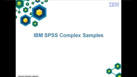 Thumbnail for entry IBM SPSS Complex Samples Demo