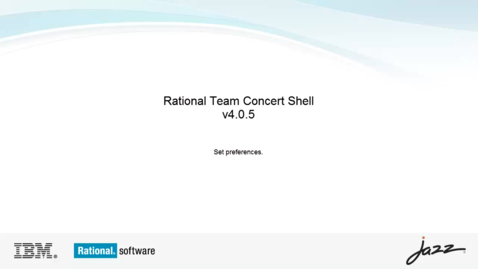 Thumbnail for entry Set preferences in the Rational Team Concert Shell (Advanced Mode)