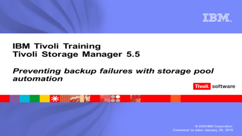 Thumbnail for entry Preventing backup failures with storage pool automation