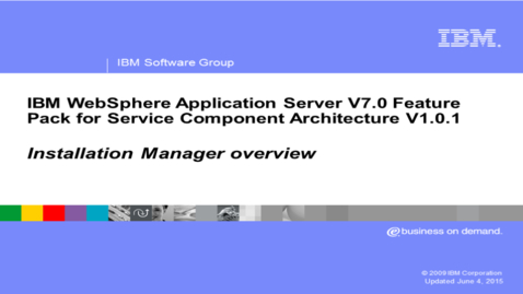 Thumbnail for Installation Manager overview