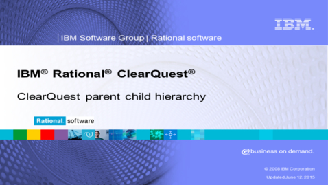 Thumbnail for entry ClearQuest parent child hierarchy