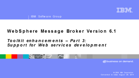 Thumbnail for Support for Web services development