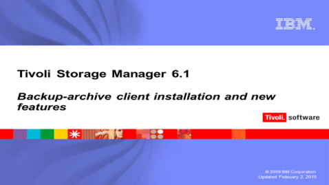 Thumbnail for entry Backup-archive client installation and new features