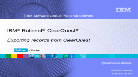 Thumbnail for entry Exporting records from ClearQuest