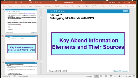 Thumbnail for entry Unit 4, video 2: Key abend information elements and their sources