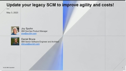 Thumbnail for Update your legacy SCM to improve agility and costs!