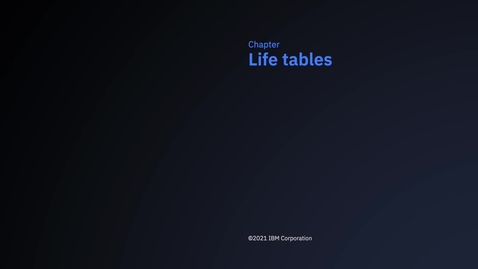 Thumbnail for entry SPSS Statistics Early Access Program - Life tables