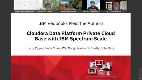 Thumbnail for entry Meet The Authors - Cloudera Data Platform Private Cloud Base with IBM Spectrum Scale