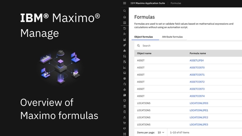 Thumbnail for Overview of Maximo Formulas