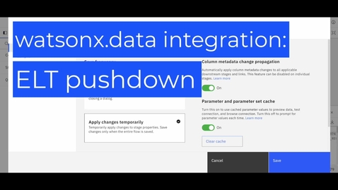 Thumbnail for ELT pushdown within watsonx.data integration