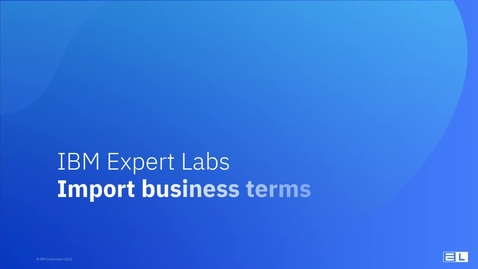 Thumbnail for entry Lab 4: Import business terms