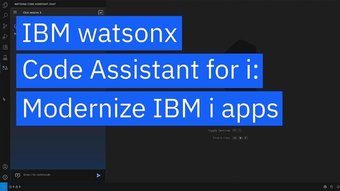 Thumbnail for IBM watsonx Code Assistant for i Demo