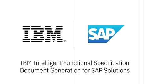 Thumbnail for IBM Intelligent Functional Specification Document (FSD) Generation for SAP Solutions