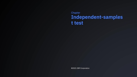 Thumbnail for SPSS Statistics Early Access Program - Independent-samples t test