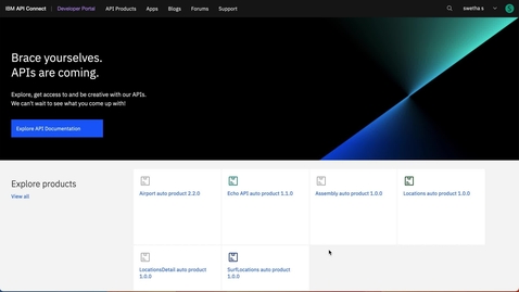 Thumbnail for entry IBM API Connect Developer Portal