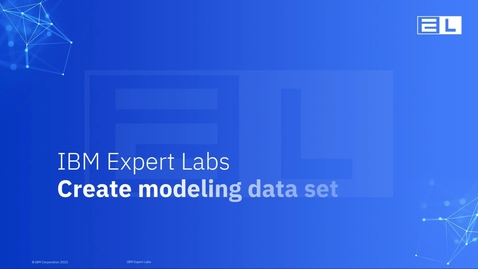 Thumbnail for entry Lab 5: Create modeling data set