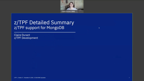 Thumbnail for z/TPF Internship: z/TPF Support for MongoDB