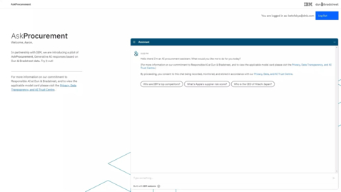 Thumbnail for entry D&amp;B Ask Procurement powered by IBM watsonx Orchestrate