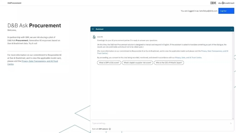 Thumbnail for D&amp;B Ask Procurement powered by IBM watsonx Orchestrate