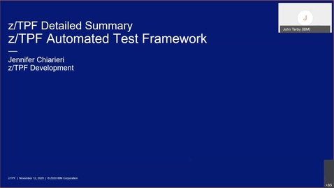 Thumbnail for entry z/TPF Internship: z/TPF Automated Test Framework